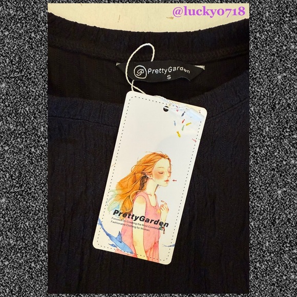 PrettyGarden NWT Black Ruched Bodycon Long Puff Sleeve Mini Dress in Black Sz S - Picture 9 of 10